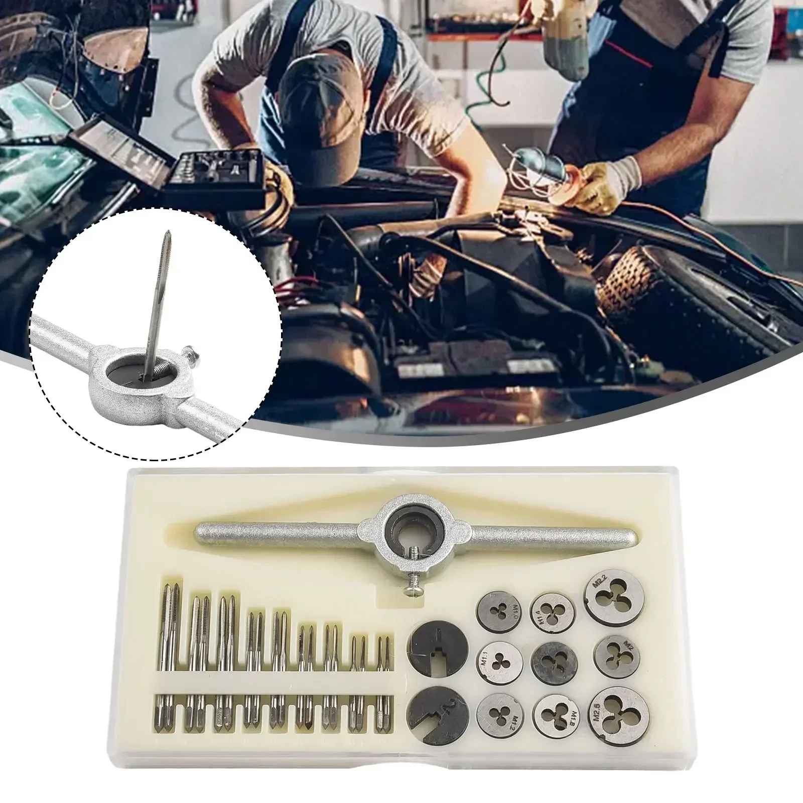 31Pcs M1 M2 5 Metric Tap and Die Set High Speed Steel for Thread Repair and Cutting Suitable for Model Making and Engineering