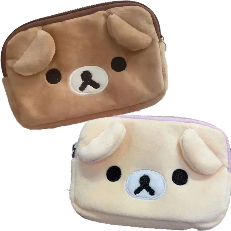 Cartoon Peripherals Rilakkuma Makeup Storage Bag Cute Anime Bear Kawaii Portable Storage Bag Wholesale Surprise Couple Gift