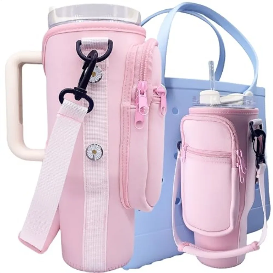 

Bogg Bag Cup Holder with Pouch Compatible with Bogg Bag Simply Southern Totes Accories Pink