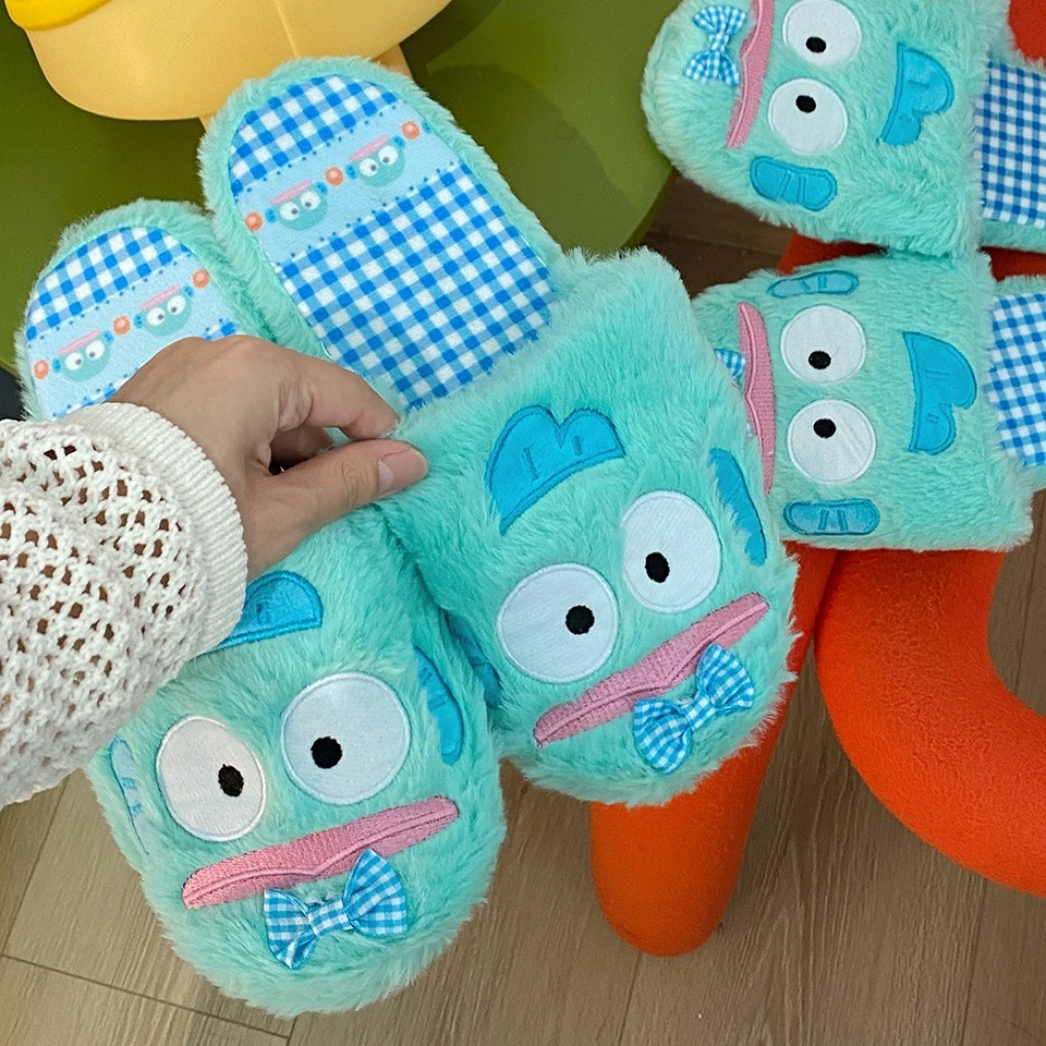 Cartoon Hangyodon Slippers Lovely Japanese Style Indoor Shoes Sanrio Anime Girl Shoes Floor Slippers Warm Spring Autumn Flat