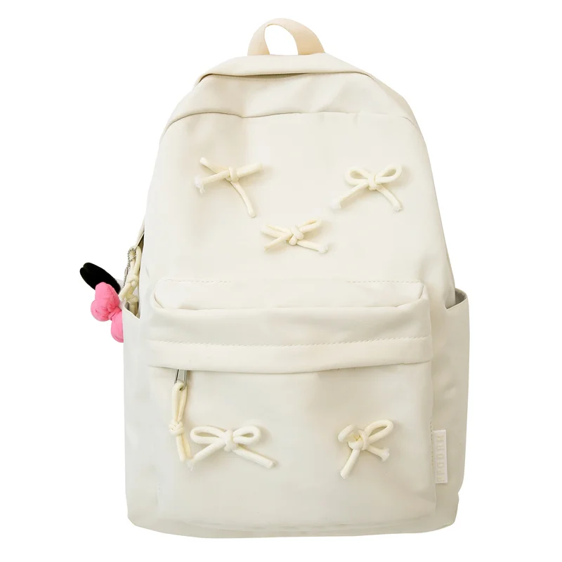 

Модный рюкзак с бантом, рюкзак для девочек среднего размера, школьная сумка для подростков с несколькими карманами и подвесками, повседневный рюкзак, дорожный рюкзак