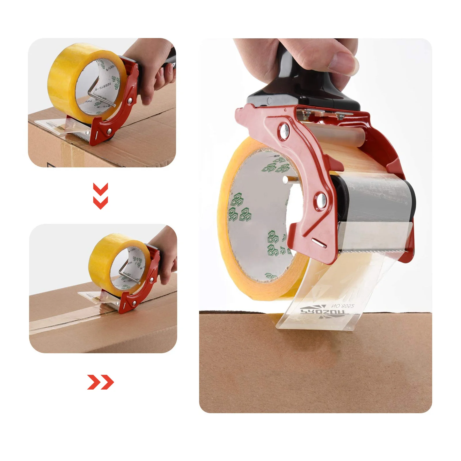 

Mini Heavy Duty Tape Dispenser Sealing Tool Iron Silicone Compact Lightweight Packaging Handheld Warehouse Office Storage