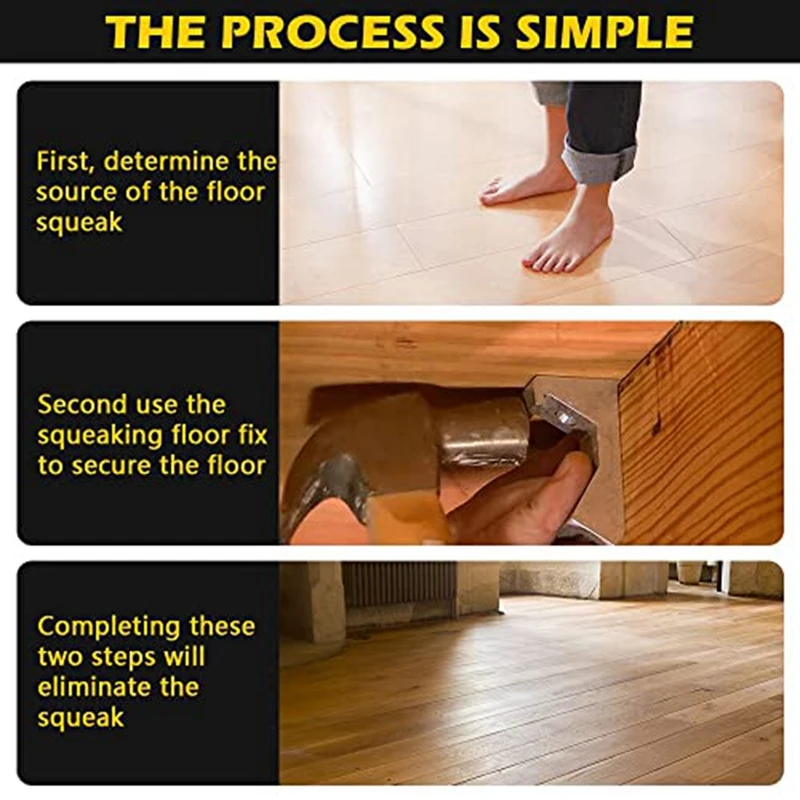 Squeaky Floor Repair Kit, Floor Repair Tool, Reconnects Subfloor To Brackets And Eliminates Squeaky Floor Sounds 6PCS Durable