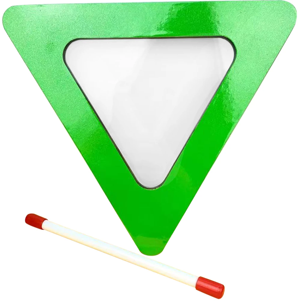 

Kids Hand Drum Triangular Percussion Instrument Green Color Material Smooth Musical Toys Triangle Drum