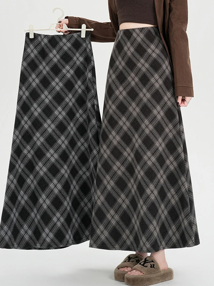 

Ретро-юбка А-силуэта с завышенной талией, облегающая, с драпировкой, для женщин, осень-зима, новая, повседневная одежда