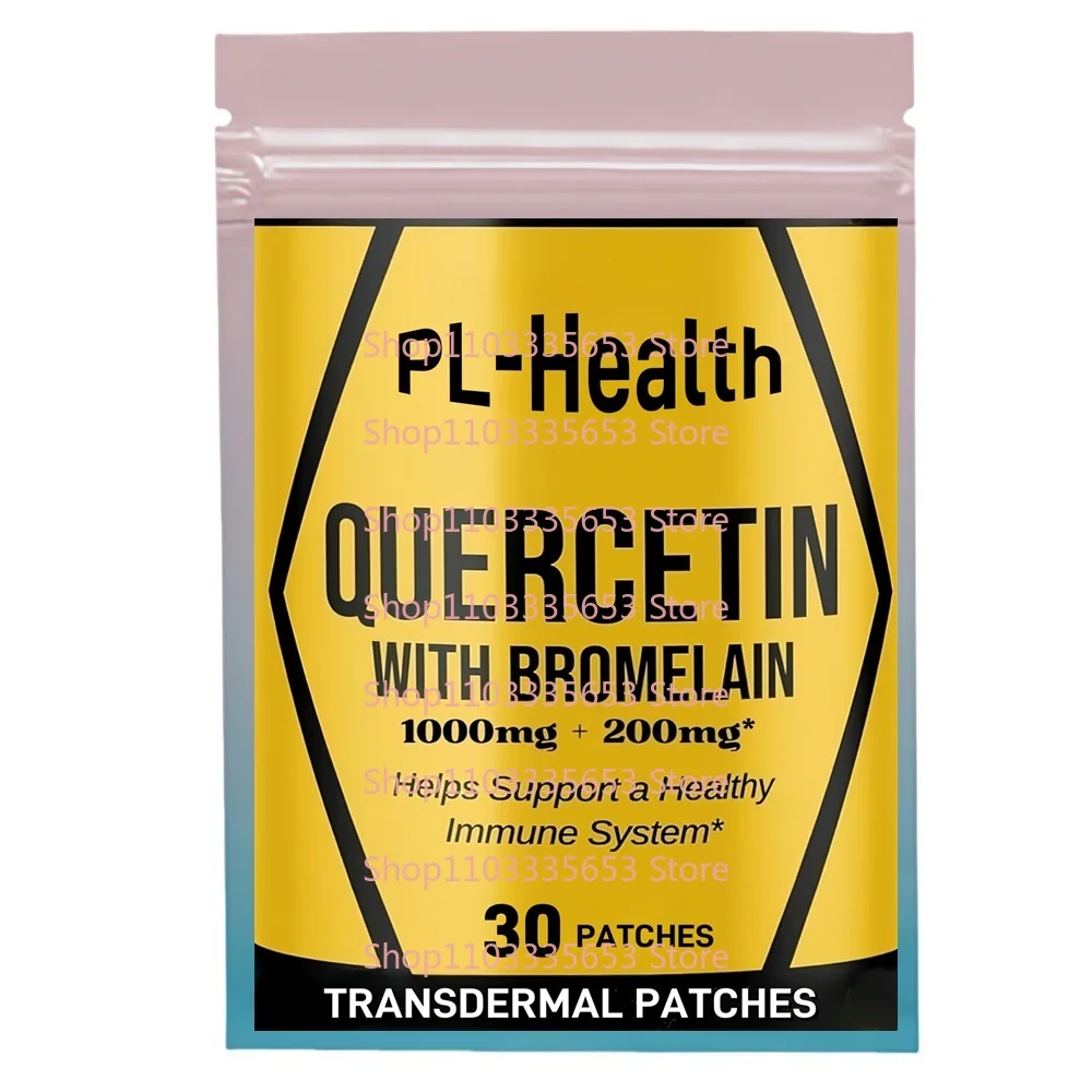 

30 Patches Quercetin Transdermal Patches with Bromelain Helps Support Healthy Immunity, Potent Antioxidant