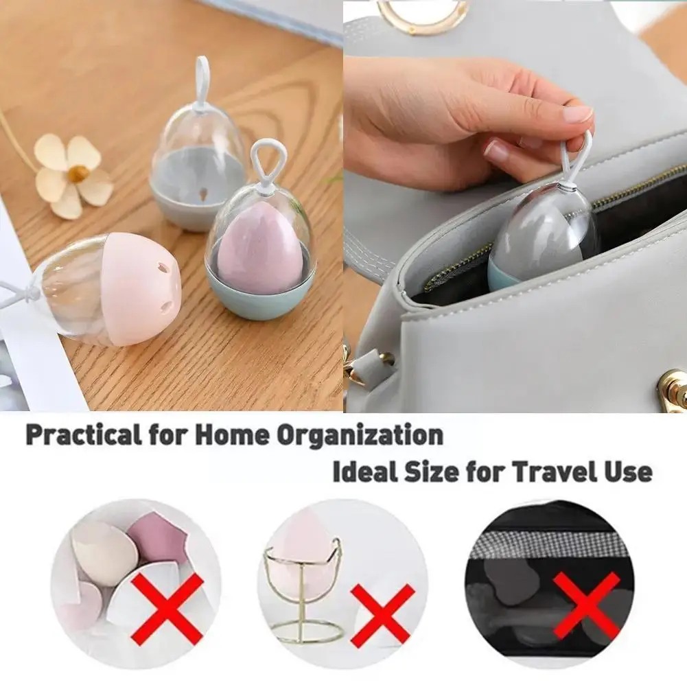 Transparente Puffs Secagem Box, Esponja De Armazenamento De Beleza Esponja, Ovo De Maquiagem, Suporte Portátil Em Forma De Rack, Acessórios Cosméticos, C7Z9