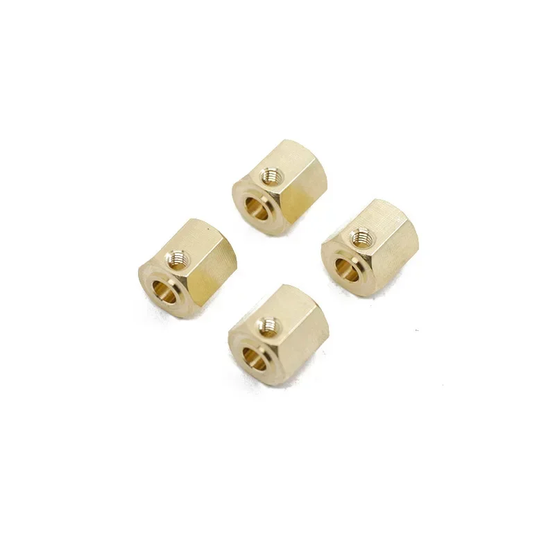 4PCS Brass 12mm Wheel Hex Extended Adapter with Wheel Shaft for YK4082 YK4102 4103 YiKong RC Crawler Car Upgrade Parts