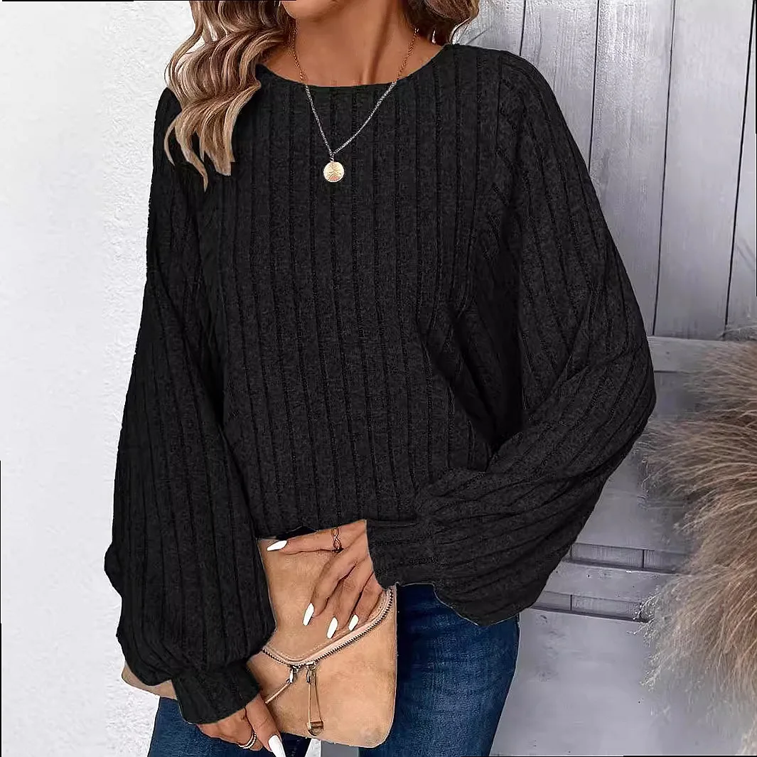 Plus Size Women's Blouse Top Lantern Sleeve Comfortable Casual Solid Color Tee Shirt Spring Summer Tops