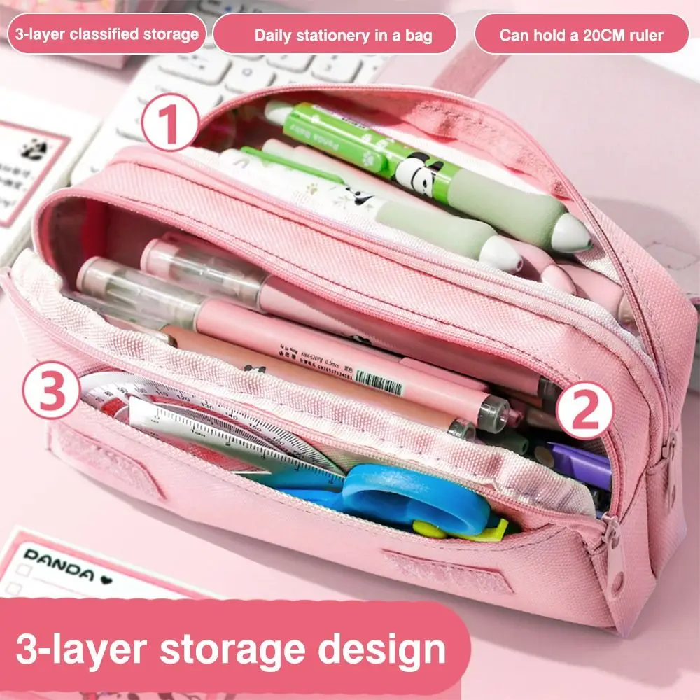 Multi-Function Cat/Puppy Pen Bag Large-Capacity Three Layer Stationery Storage Bag Decompression Portable Pencil Box Gift