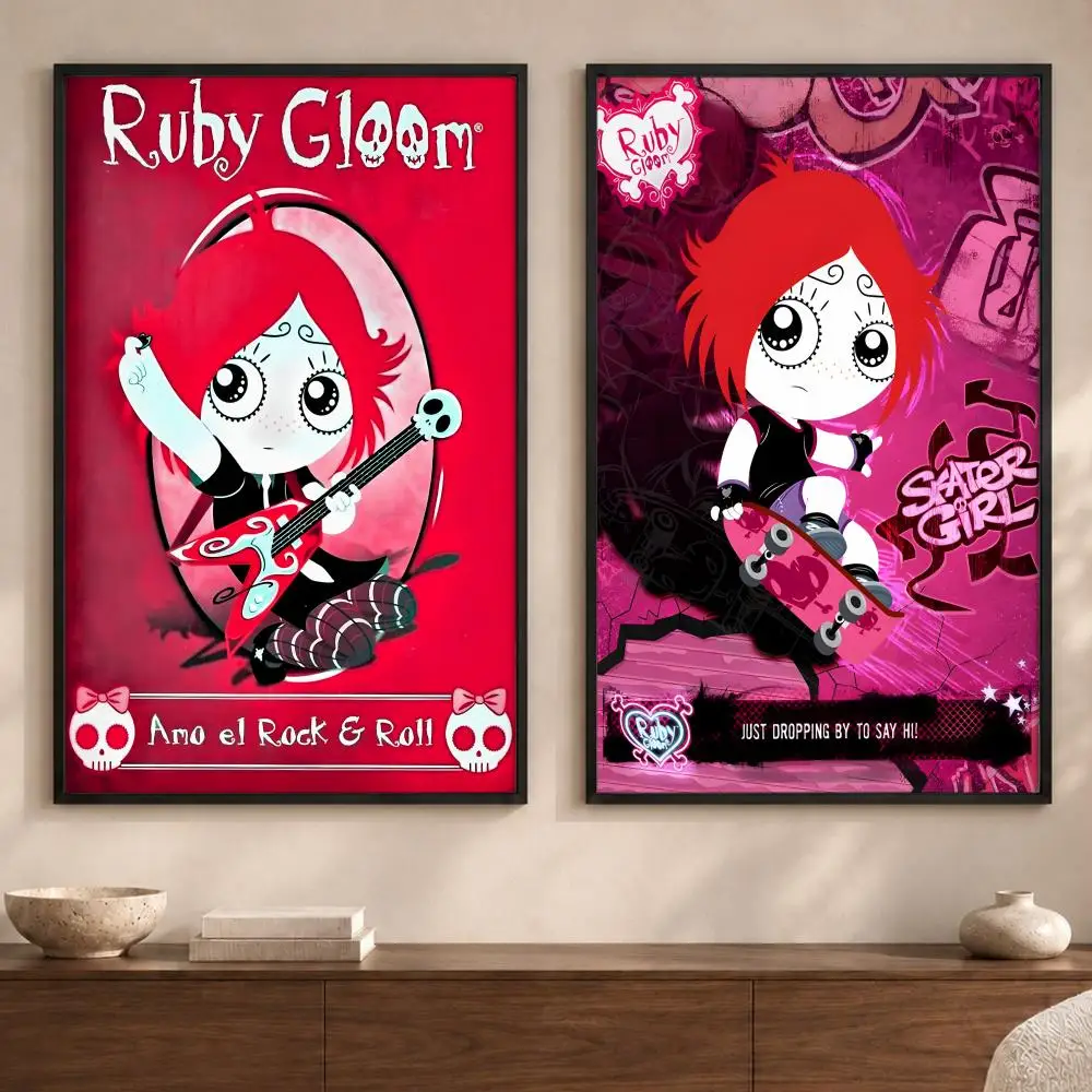 Cartoon R-Ruby GloomS Poster Art  Self-Adhesive No Glue Residue Wall Sticker for Home Office Nursery