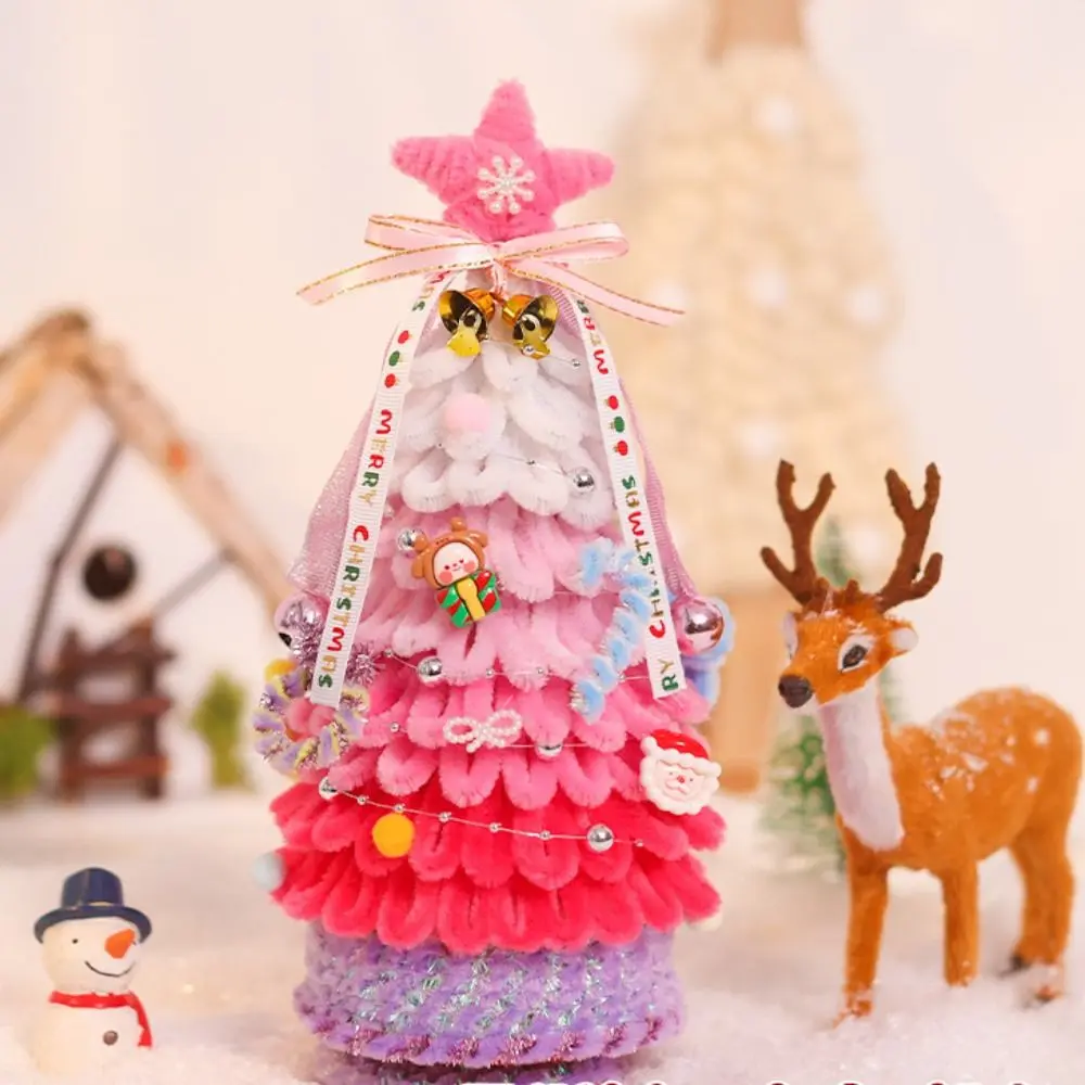 手作りクリスマスパイプクリーナーセット ツイストクラフト クリスマスツリー シェニールステム ぬいぐるみ風漫画クリスマスツリー DIYツイストスティック