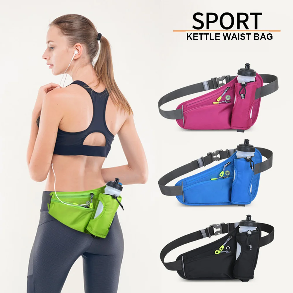 

Hydration Belt Pack Reflective Running Waist Bag Large Capacity Water Bottle Holder Bag Multifunction for Hiking Walking