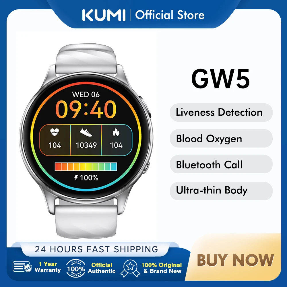 

Смарт-часы KUMI GW5, 1,39 дюйма, Bluetooth 5,2, измерение пульса и давления