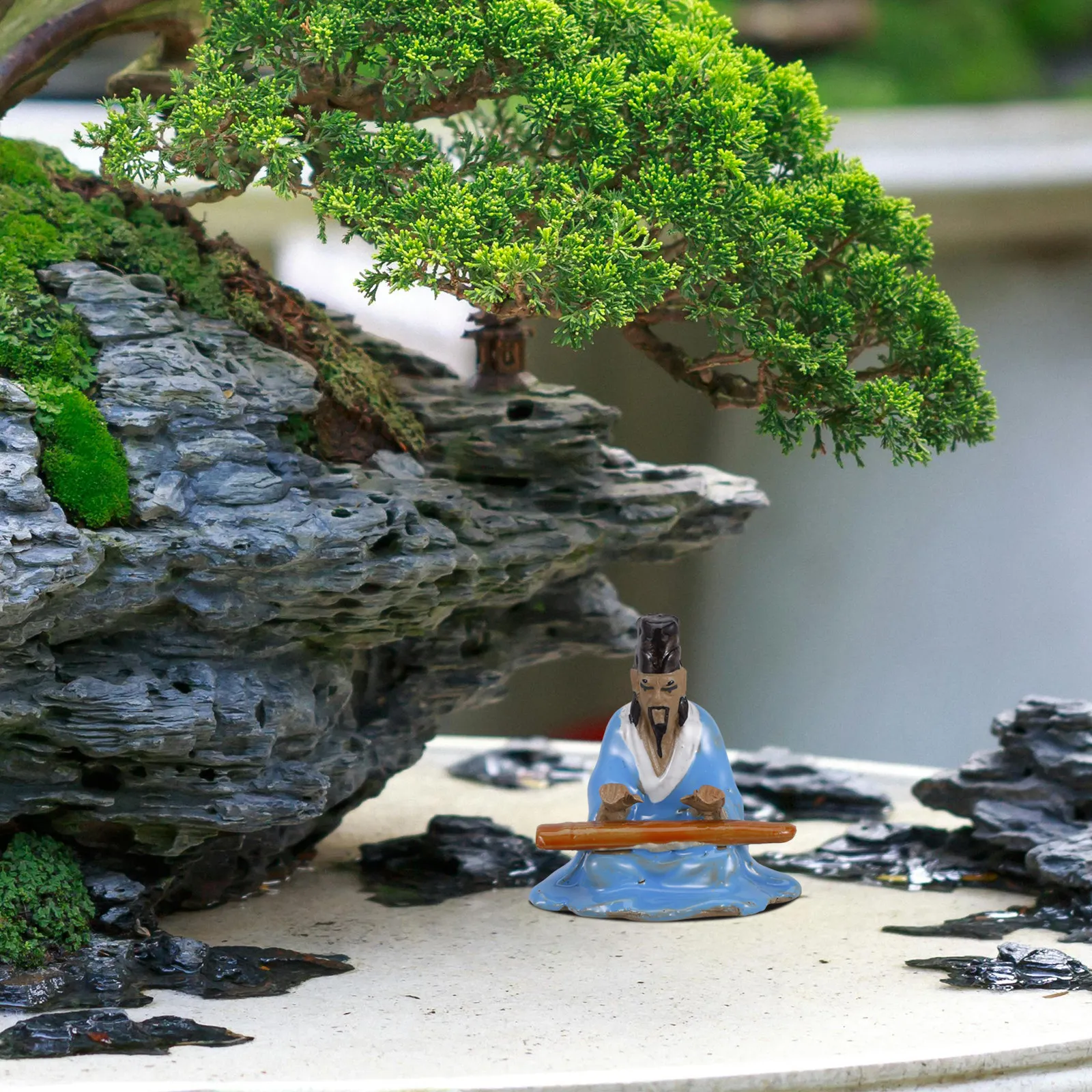 Bonsai Garden Set Up - Figura Miniatura Artesanal de Estilo Chino