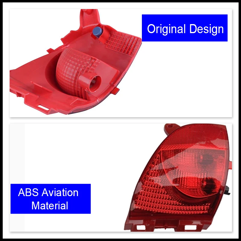 2x Dla Peugeot 2008 A94 2013 ~ 2019 Tylny zderzak Światło odblaskowe hamulca Światło ostrzegawcze Światło przeciwmgielne Światło tylne Czerwone soczewki Akcesoria samochodowe