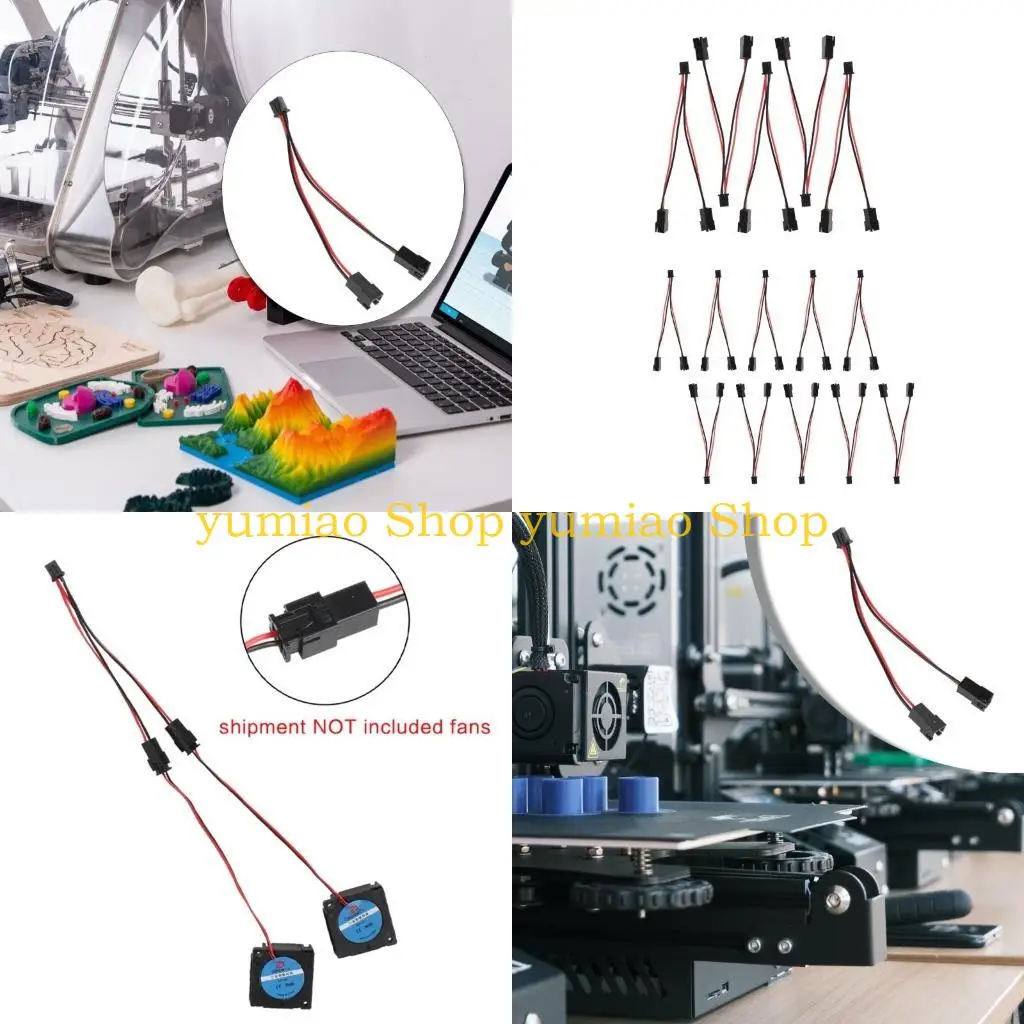 587B 5/10pcs Printer Parts Hotend Cooling Fan Parallel Connection Cable XH2.54