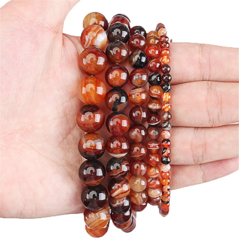 Round Smooth Loose Beads Gemstone for Jewelry Making DIY Bracelet Accessories