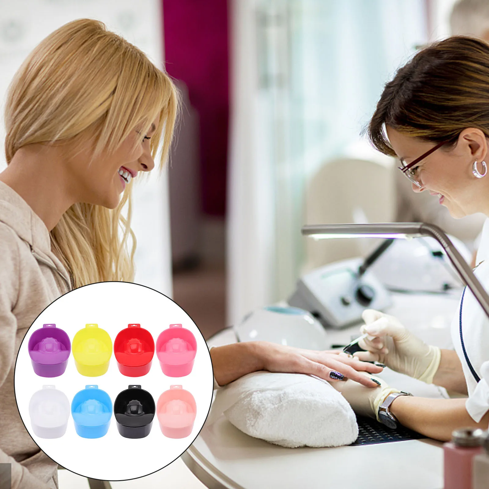 

8pcs Manicure Hand Bowl Nail Soak Off Removal Soaking Warm Water Cuticle Softening Tool For Beauty Salon Home Use Nail Art