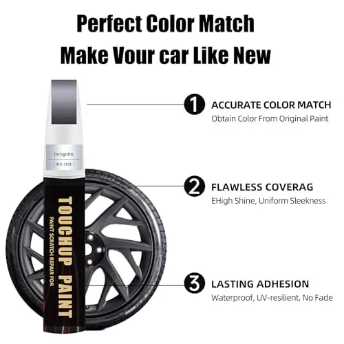 Incognito Gray Car Rim Paint Touch Up Pen Compatible with Tesla,Premium Automotive Rim Paint for Curb Rash & Scratches
