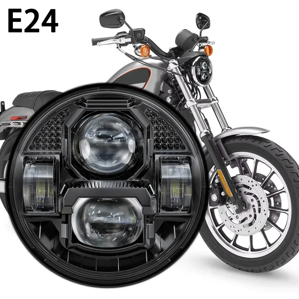 E24 5.75 inch LED Headlight Assembly High Low Beam Motorcycle Headlamp For Harley Indian Bobber Chief Triumph Plug and Play