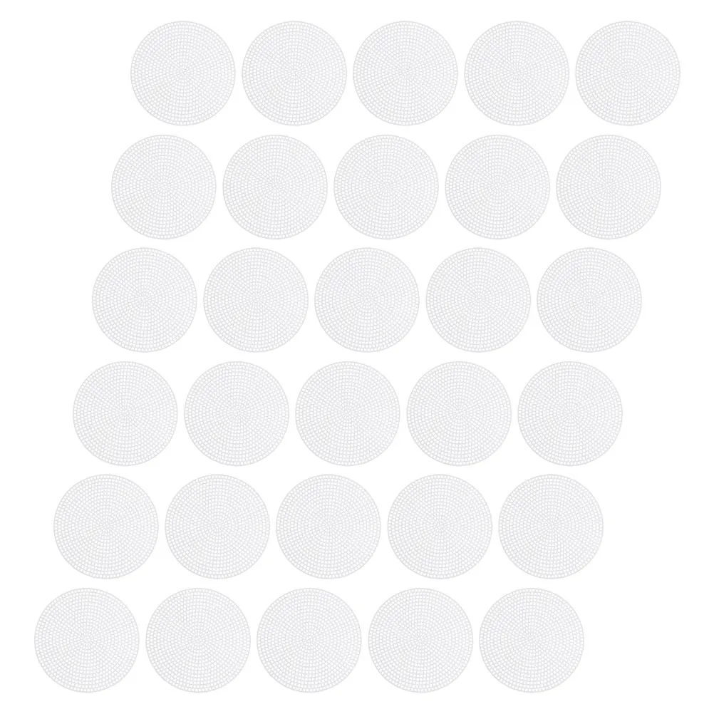 

30Pcs Plastic Round Mesh Canvas Sheets Lightweight Embroidery Crochet DIY Craft Grid Sheet for Knitting Yarn Stitching