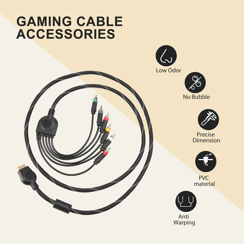 AEE7-Suitable For PS2/PS3 Component Cable 1.8M Suitable For PS 2/3 High Resolution Game Cable Accessories