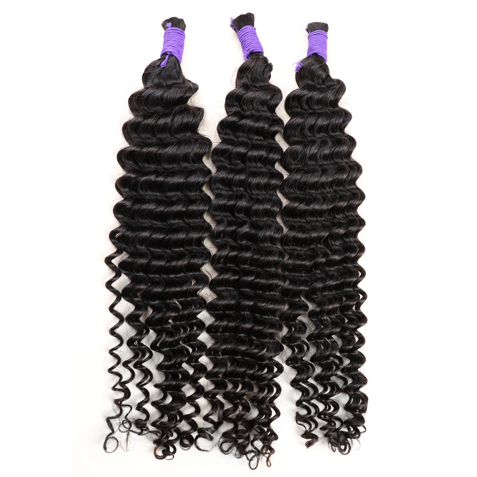 Onda Profunda Em Massa Trança De Cabelo Humano, 100% Cabelo Humano, Sem Trama, Extensões De Cabelo Remy, Tranças Para Tranças, 14-30 em