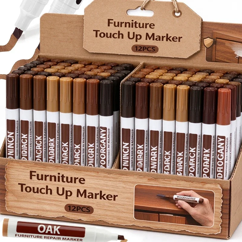 Touch-up Markers Pen Furniture Wood Scratch Repair Pen Floors Tables Grain Paint Pen Desks Stains Scratches Remover Repair Tool