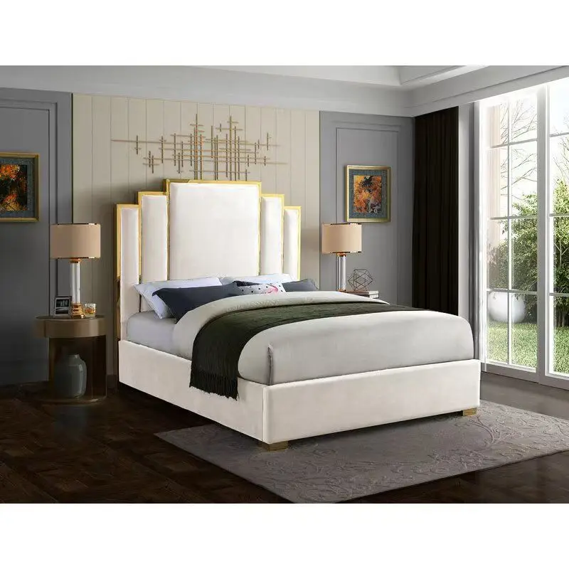 ￥#Turkish Style Luxury Wooden King Size Bedroom Sets Double Upholstered Bed Queen Size European Leather Bed Set - view 5