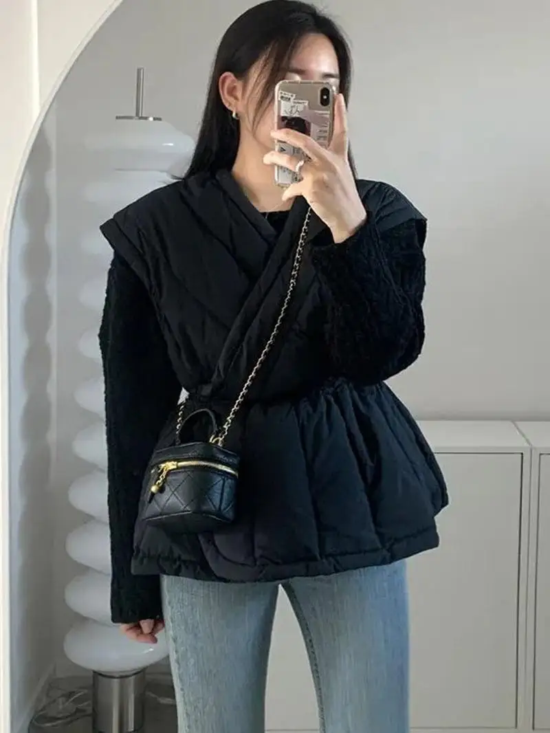 

Faionable Thiened Warm Outerwear Vest Autumn Spring New Sle ular Match All Cotton Jaet V-ne Regular Length Pure JJ888