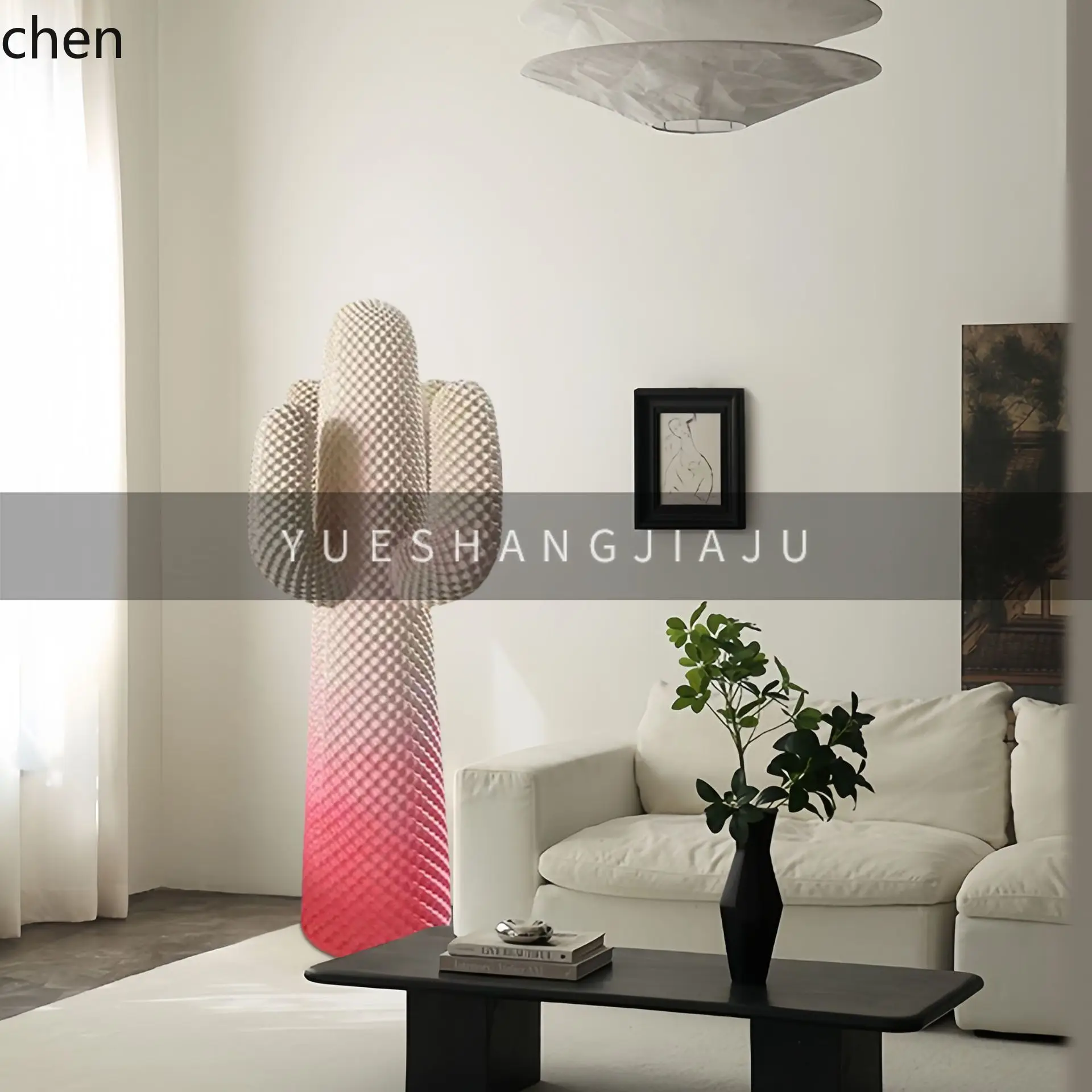 YFY  Giant Cactus Coat Rack Custom Floor-standing Large Ornament Internet-famous Home Living Room Sculpture