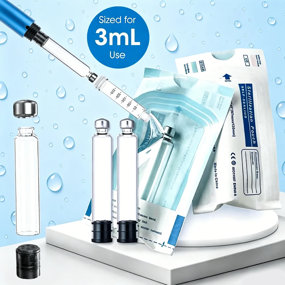 10-50 Pack 3ml Peptide Insulin Pen Cartridge, 3cc Cartridges Compatible with Reusable Injection V1 & V2 Pens, Individually Pack