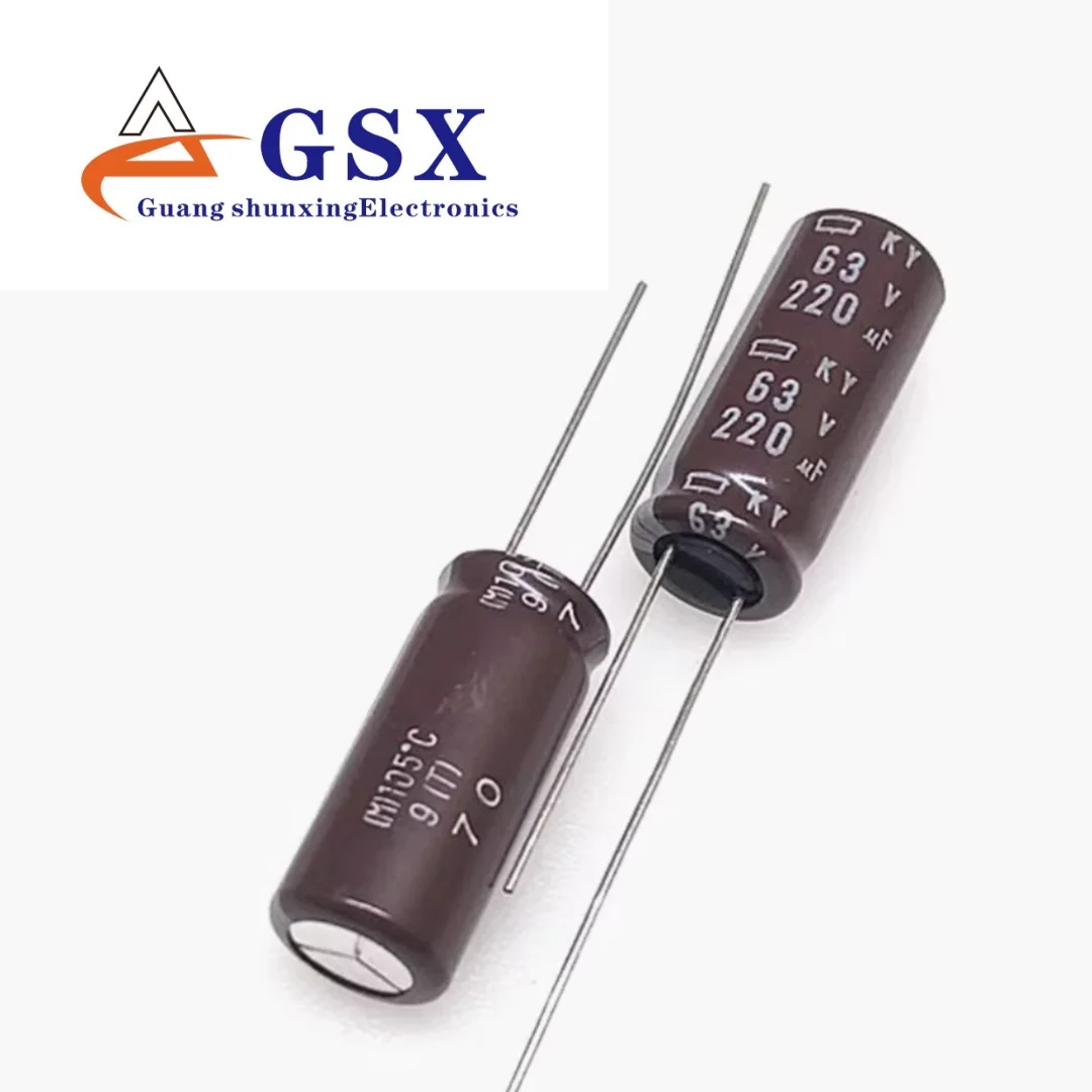 

Brand new original genuine imported aluminum electrolytic capacitor 63v220uf 10 * 25 Black Diamond KY high-frequency long life