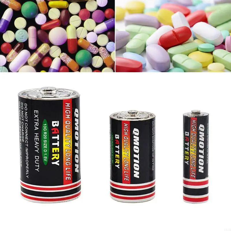 U1JB Plastic Battery with Safe Box Small Battery Storage Box Concealed Portable Storage Device for Home Office Travel