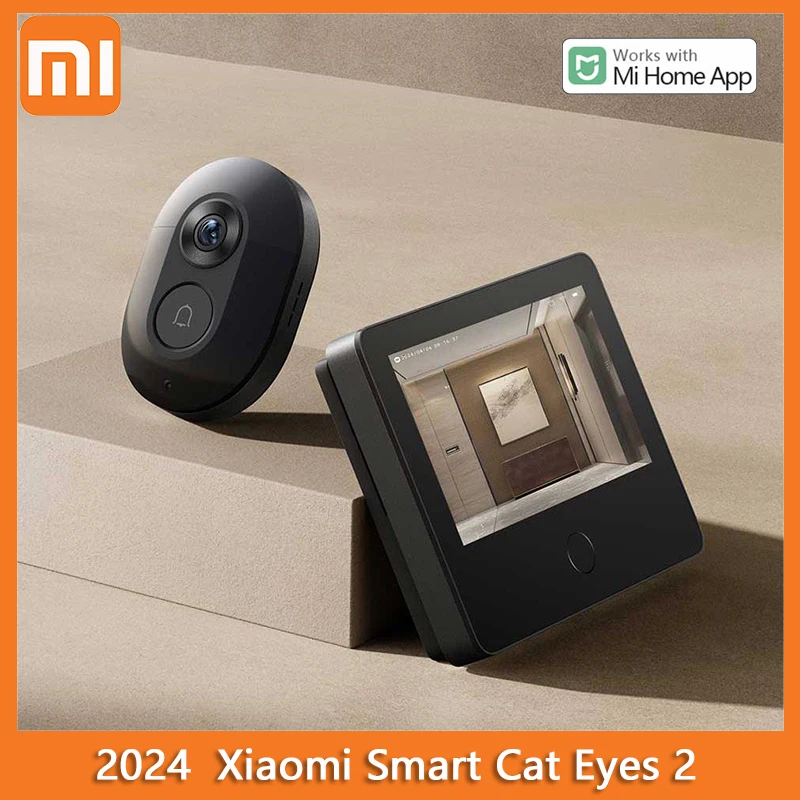 Xiaomi-Interphone vidéo Smart Cat Eye 2, sonnette sans fil, judas, haute définition, vision nocturne