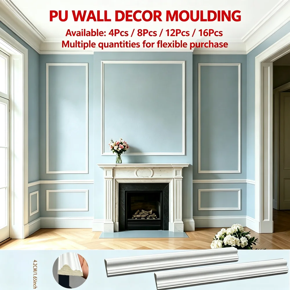 4Pcs/8Pcs/12Pcs/16Pcs PU Decorative Line, Background Wall, Decorative Edge Banding, Wall Decoration Strip