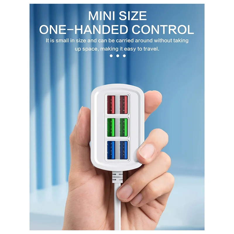 ABGN-cargador de teléfono con tira de alimentación USB, cargador de pared multipuerto para iPhone, Xiaomi, enchufe, divisor de concentrador, enchufe europeo