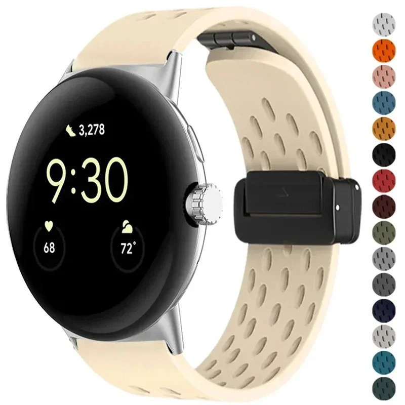 Silikon-Uhrenarmband für Google Pixel Watch 3 45 mm Magnetarmband Correa für Pixel Watch 3/2/1 41 mm Smartwatch-Band ﻿