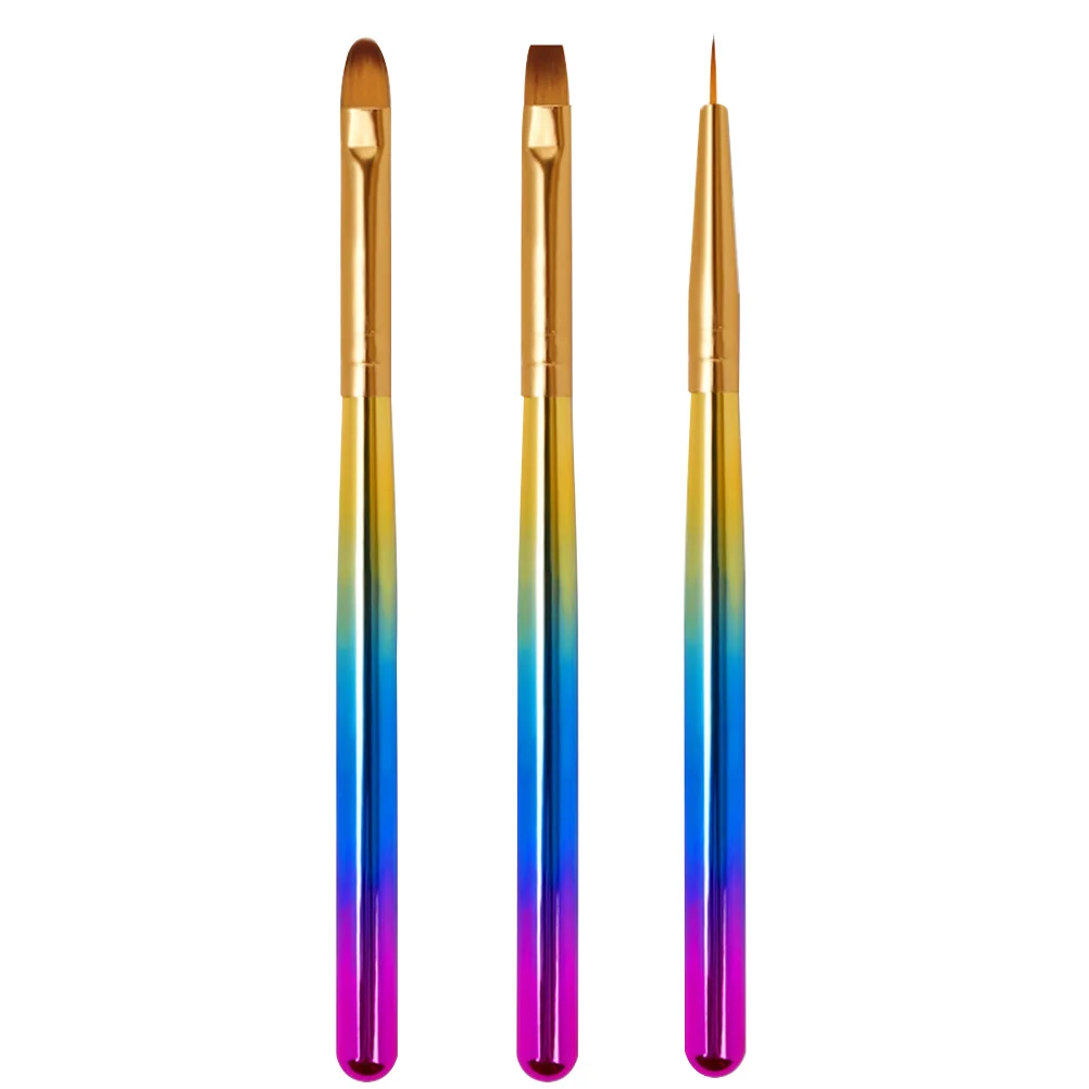 1Set Nagel Malerei Stift Set Bunte Gradienten Stange Feine Nylon Pinsel DIY Nail art Maniküre Tool Kit Langlebig Maniküre stift Werkzeug