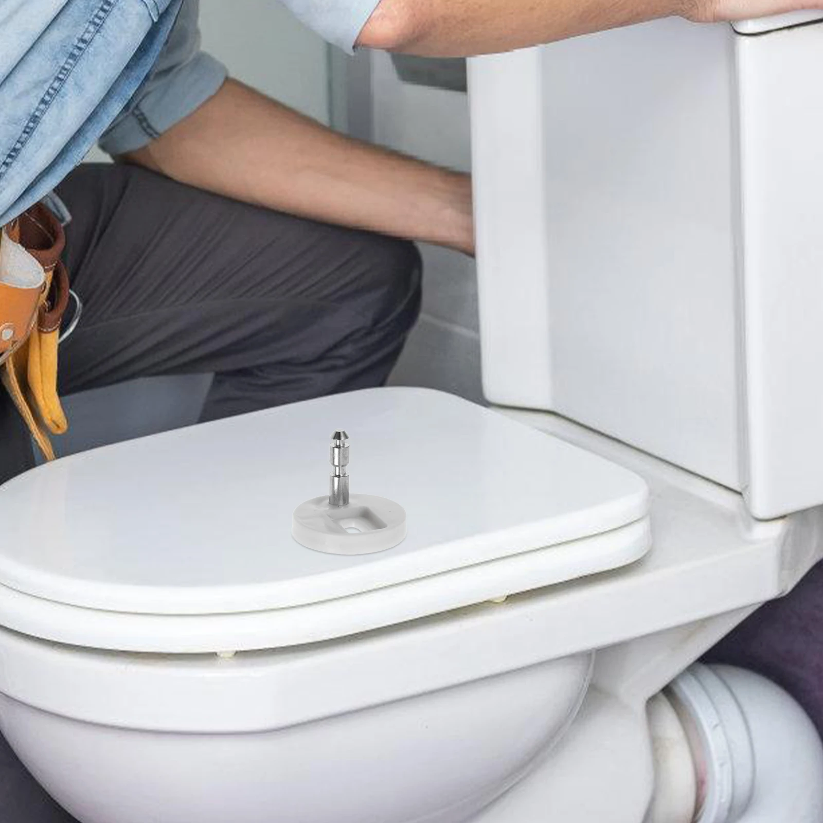 

2pcs Fixing Universal Durable Secure Fastening Complete Set Replacement Parts Replacement Seat Cover Screws Toilet Lid Connect