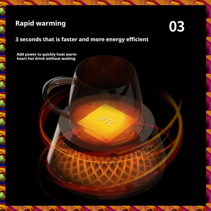 

BTCL Coffee Cup Heater, Desk Coffee Heater, Electric Heater With Ambient Light, Beverage Milk Tea Heating Tray