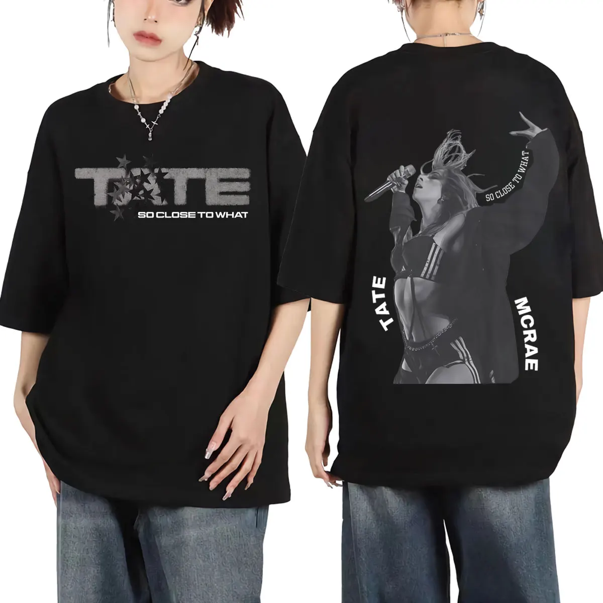 

Tate McRae So Close To What 2025 New Album T-shirt Vintage Aesthetic Short Sleeve T Shirts Men Women Hip Hop Fashion T-shirts