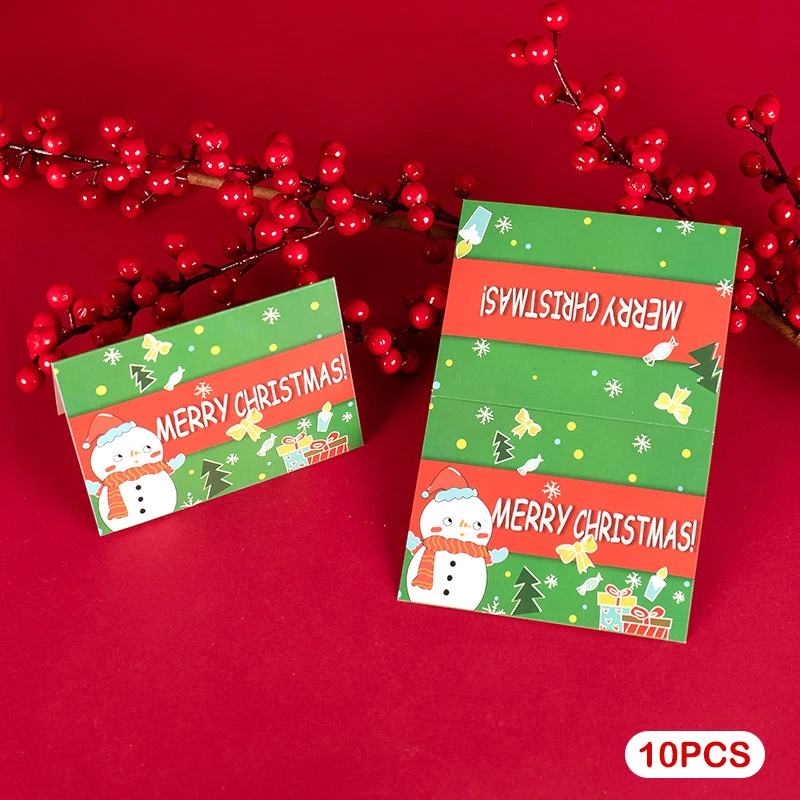 10 pz/set Cartoon Creative Merry Christmas Cards Cute Christmas Gift Package decorazione biglietti di auguri messaggio Card Bouquet Gift