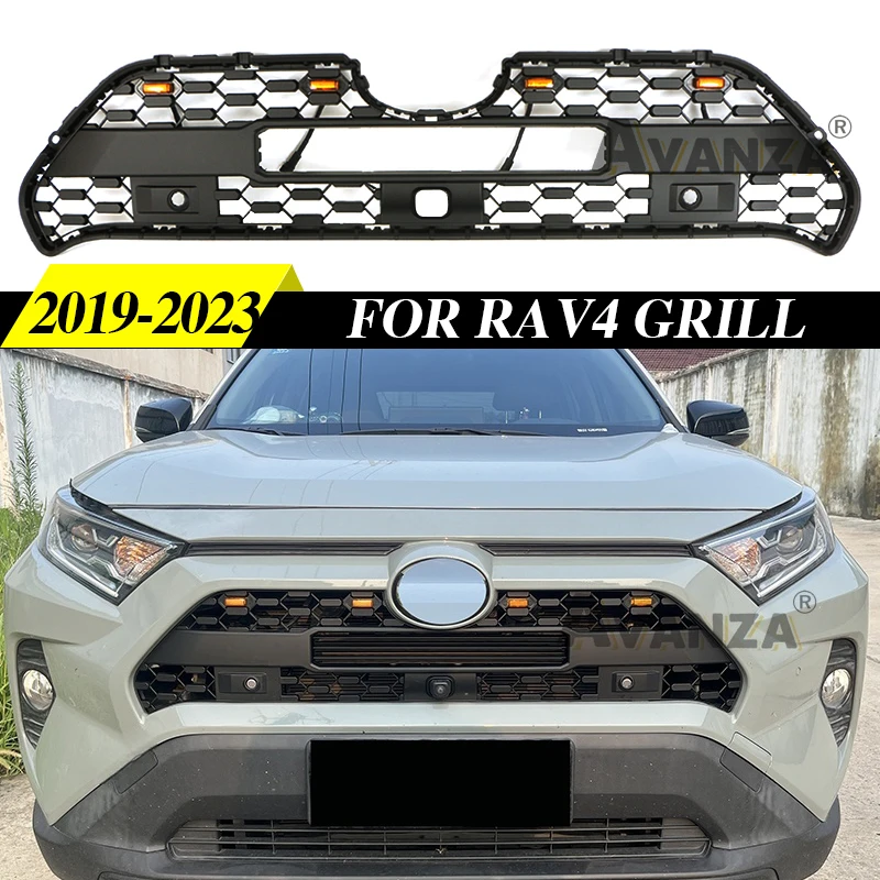 

Front Grill W/light Fits For 2019-2023 Toyota RAV4 Upper Grill