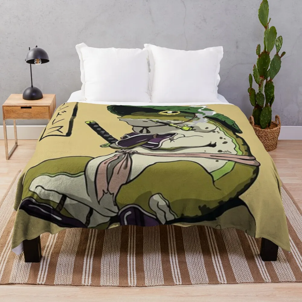 

Samurai FrogThrow Blanket Hairy Blanket Sofa Blankets