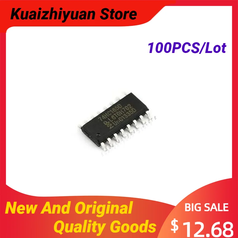 100PCS/Lot New And Original SN74HC165DR SN74HC165D SOP-16 Shift Register Single 8Bit Serial/Parallel to Serial Quality Goods