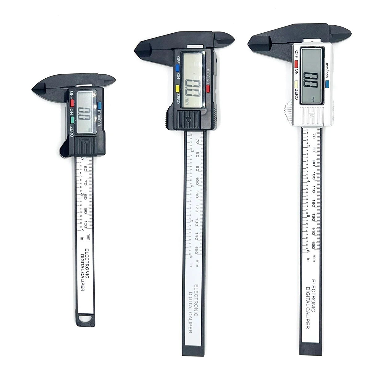 Calibrador de pantalla Digital electrónica de 100mm/150mm, herramienta de medición Vernier con esfera de fibra de carbono, regla para medición de precisión