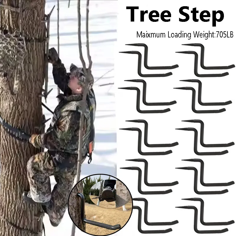 

Screw-in Tree Steps with Slip-Resistant knurling Pattern Hold 705 Lbs Screw Mount for Climbing to Tree Stands Hunting Climbing