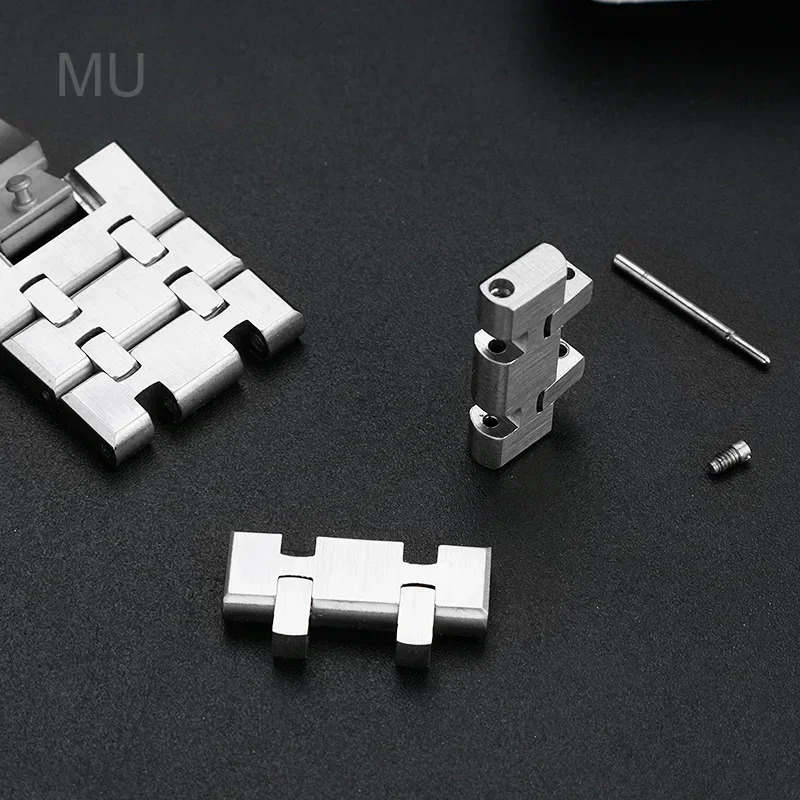 Per Ap Royal Oak 15400/26331/15500 cinturino per orologio argentato da 26 mm in acciaio inossidabile massiccio impermeabile antiruggine da uomo